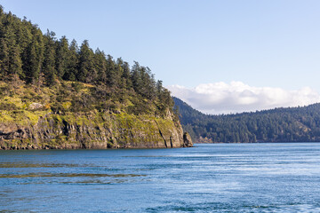 Scenic Landscape of Gulf Islands BC Canada with Blue Waters