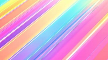Obraz premium Vibrant Colorful Background with Stripes in Shades of Pink, Blue, Yellow, and Orange Creating a Dreamy and Lively Atmosphere for Design Projects
