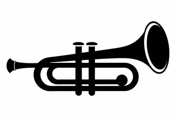 Obraz premium Trumpet silhouette vector, Trumpet icon symbol vector