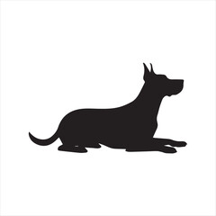 Dog Silhouette Vector on White: Elegant Design for Graphics