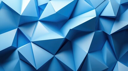 Fototapeta premium Abstract 3D Blue Geometric Surface with Sharp Triangular Shapes and Vivid Color Gradients Ideal for Modern Design Projects and Textures