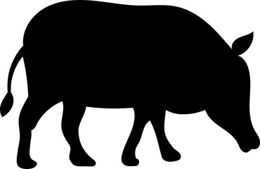 silhouette of a pig