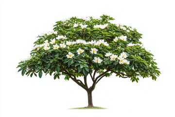Obraz premium Beautiful flowering tree with lush green leaves and blossoms.