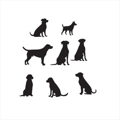 Modern Dog Vector Silhouette on a Pure White Background