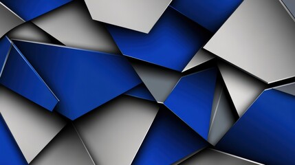 Obraz premium Abstract geometric shapes in blue and gray tones creating a modern artistic texture suitable for backgrounds or creative projects in digital design