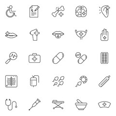 Set of medical icons. Healthcare symbol modern, simple, vector, icon for website design, mobile app, ui. Vector Illustration