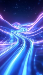 roadmap through a glowing valley symbolizing the strategic business plan vision for growth