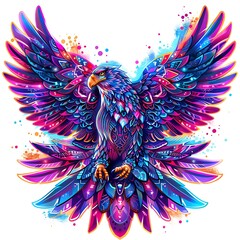 Obraz premium Vibrant Mandala Eagle Art in Bright Colors