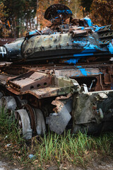 Destroyed tanks near Irpin 