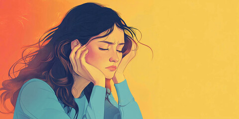 Woman Struggling with Self-Doubt: Emotional Strain and Mental Health Awareness at Home