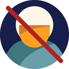User account is banned from website or app, with red line crossing out profile icon