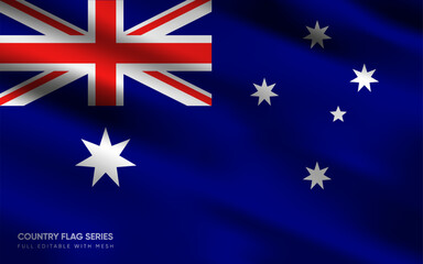 Fototapeta premium Realistic vector illustration of Australia flag, EPS10