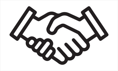  handshake outline vector illustration
 card, flyer, Hand drawn lettering phrase, svg Files for Cutting Cricut and Silhouette, EPS 10