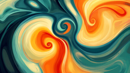 Obraz premium Abstract smoke and fire swirls: a psychedelic dream. Whirl. Illustration
