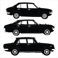 Vehicle car silhouette shape drawing Vol 07