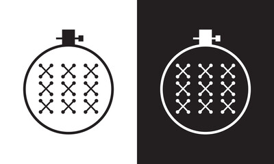 Obraz premium Cross stitch icon. Cross stitch design symbol for apps and websites. isolated on white and black background. vector illustration. EPS 10
