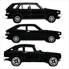 Vehicle car silhouette shape drawing Vol 01