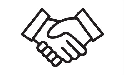  handshake outline vector illustration
 card, flyer, Hand drawn lettering phrase, svg Files for Cutting Cricut and Silhouette, EPS 10