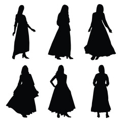 woman walking silhouette Drawing Shape Vol 01