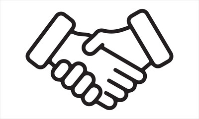  handshake outline vector illustration
 card, flyer, Hand drawn lettering phrase, svg Files for Cutting Cricut and Silhouette, EPS 10