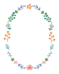 Pretty Floral Oval Frame Design