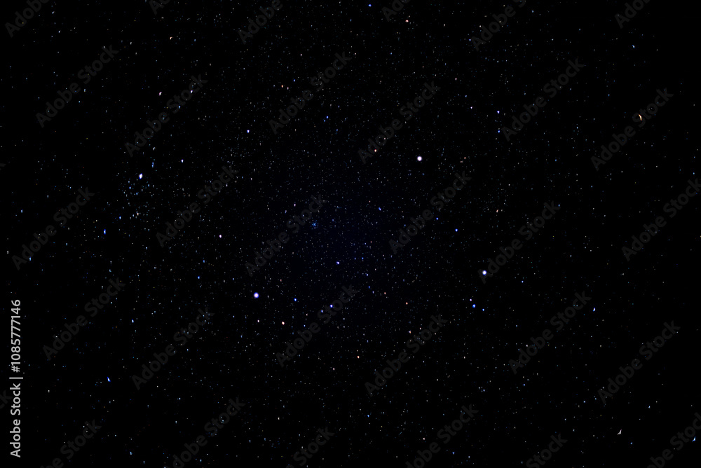 Sticker Real starry sky. Night scape with beautiful starry sky