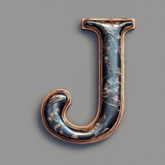 Stylized design of the letter J, isolated on a clean background