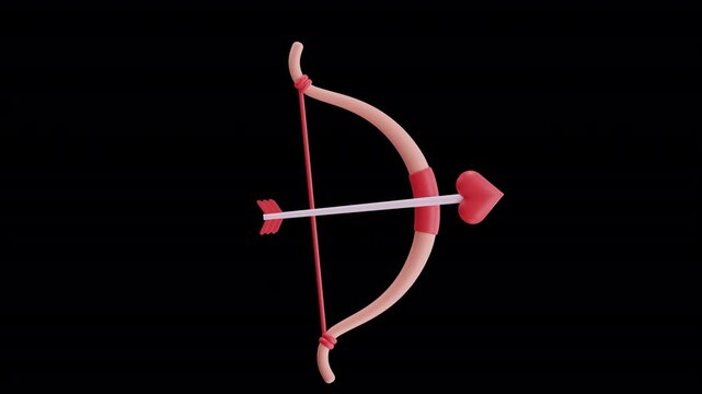 Love Cupid's Bow and Arrow 3D Icon Animation