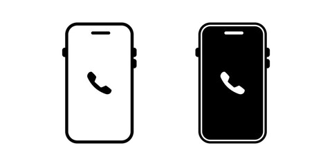 phone Icon set .Symbol isolated white background. vector illustration. color editable.