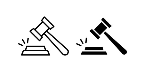 gavel Icon set .Symbol isolated white background. vector illustration. color editable.