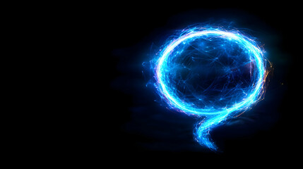 Obraz premium A glowing blue question mark symbolizing curiosity and inquiry in a digital space.