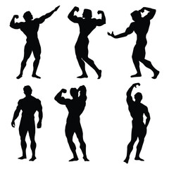 bodybuilder silhouette black background Vol 1