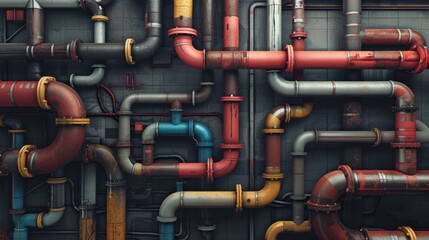 Intricate Pipe Maze Design for Dynamic Commercial Banner