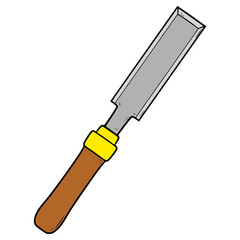 chiseling illustration hand drawn isolated vector