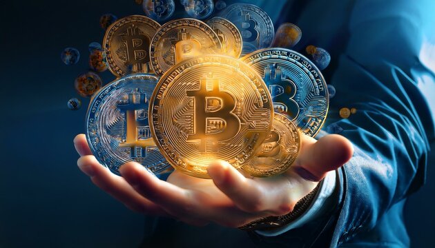 bitcoin crypto currency coin concept, AI generated