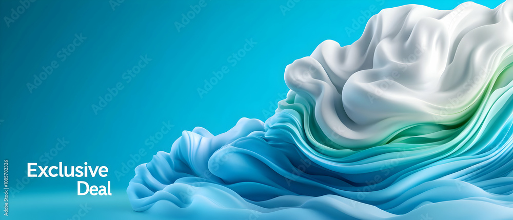 Poster abstract wave pattern with vibrant colors and smooth texture, representing fluidity and creativity i