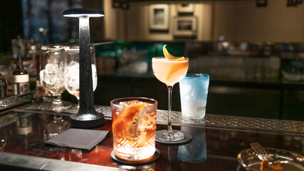 nigh club background with cocktail