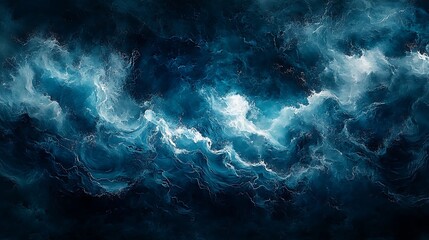Obraz premium Abstract teal watercolor background with dark blue color
