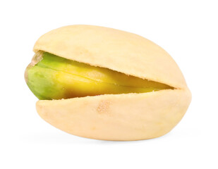 One tasty pistachio nut isolated on white
