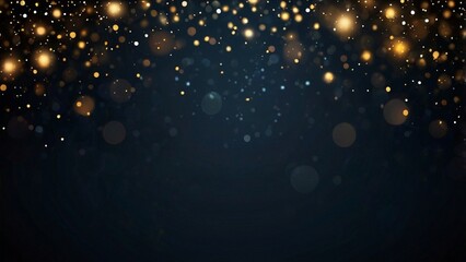 Am dunklen Himmel glitzern goldene Sterne und blaue Lichtpunkte