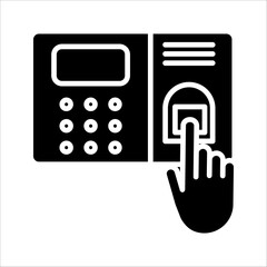 Attendance machine icon. sign for mobile concept and web design color editable