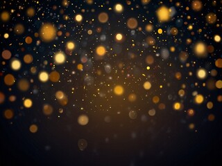 Dunkler Hintergrund mit goldenen glitzernden Punkten und Sternenstaub