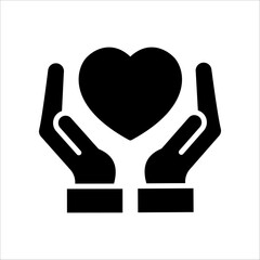 Thin Outline Icon Hands Hugging Heart Symbol in Which Sign Person. Line Charity, Message Love and Patient Care, Caring Hands. Vector Isolated Pictogram