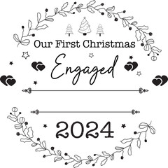 our first Christmas round ornaments design, Our first Christmas married, baby's first Christmas,  Our First Christmas Ornament Svg