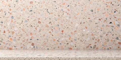 Terrazzo Surface Backdrop with Smooth Countertop for Product Display