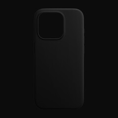 Black Smartphone Case Mockup on Black Background