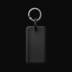 Black Keychain Mockup on Black Background