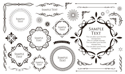 クリスマスのフレームデザインセット