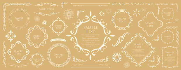 クリスマスのフレームデザインセット