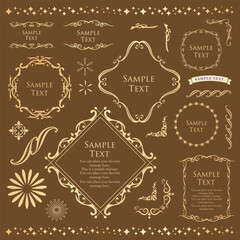 クリスマスのフレームデザインセット